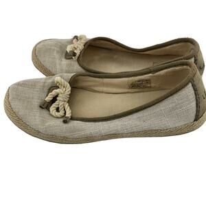 Ugg Ballet Canvas Espradrille Flats Bow Size 8